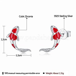 Anlaufschutz-Ohrstecker aus rhodiniertem Sterlingsilber 925&nbsp;STER-BB72115