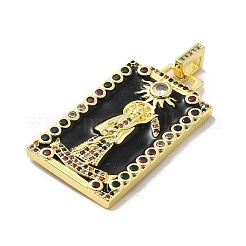 Pendenti in ottone con micro pavé di zirconi e smalto&nbsp;KK-H458-05G-02