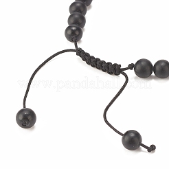 Braccialetto di perline intrecciate in ossidiana naturale ed ematite sintetica con zirconi&nbsp;BJEW-JB08117-01
