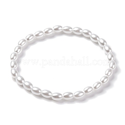 2 Stück Stretch-Armbänder aus Kunststofflegierung mit Perlen für Damen&nbsp;BJEW-U011-03G