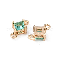 Breloques connecteurs en laiton pavé de losanges en verre&nbsp;X1-GLAA-Q088-001B
