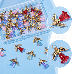 40pcs 10 Farben Glasanhänger&nbsp;PALLOY-AR00036