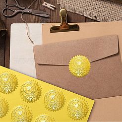 34 Blatt selbstklebende Aufkleber mit Goldfolienprägung&nbsp;DIY-WH0509-061