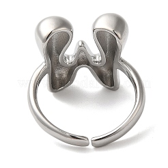 Bague manchette ouverte en laiton pour femme avec initiales&nbsp;RJEW-N046-02W-P