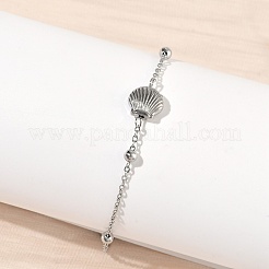 Braccialetti a maglie in acciaio inossidabile 304 con tema vita marina&nbsp;BJEW-F534-02P