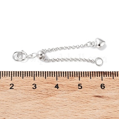 925 argento sterling rodiato termina con catene&nbsp;STER-P050-05P