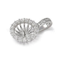 Reperti per orecchini a bottone in zircone chiaro con micro pavé di ottone&nbsp;KK-D369-04P