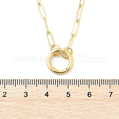 Halsketten mit Messingring und Büroklammerkette&nbsp;X-NJEW-A042-05G