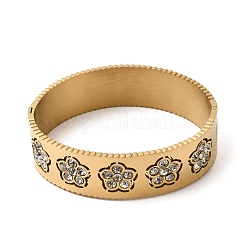 Bracelets à charnière en acier inoxydable 304 sertis de zirconiums cubiques transparents pour femmes&nbsp;BJEW-Z166-02G