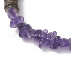 10 pulsera elástica de 10 estilos con piedras preciosas naturales mixtas y cuentas de coco para mujeres y hombres.&nbsp;BJEW-JB12598