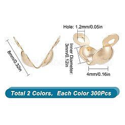 600 Stück 2 Farben 304 Edelstahl-Perlenspitzen&nbsp;STAS-SC0005-04