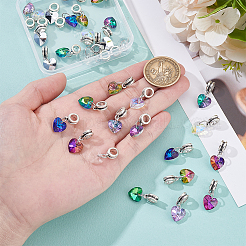 32 stücke 8 arten ab farbe transparent glas europäischen baumeln charme&nbsp;PALLOY-GA00045