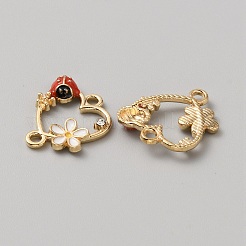 Marienkäfer-Legierung Emaille Verbindungsstück Charms&nbsp;FIND-WH0139-329A-KCG