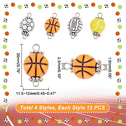 48 Stück 4 Stile Acryl-Kugelverbinder-Charms&nbsp;FIND-GA0002-63
