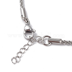 Pulsera de cadena de cuerda de hueso de acero inoxidable 304 que no se deslustra para mujer&nbsp;BJEW-I311-01B-P