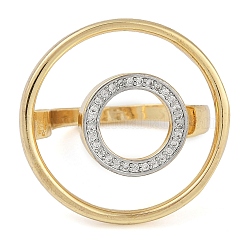 Ring Messing Micro Pave klare Zirkonia offener Manschettenring für Frauen&nbsp;RJEW-Q819-16G