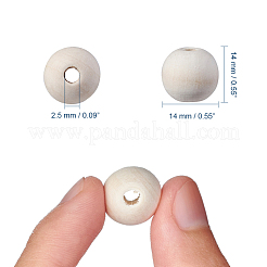 Perles de bois non finies&nbsp;X-WOOD-S651-14mm-LF