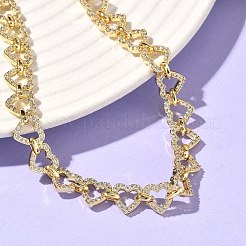 Klares Zirkonia-Herz-Gliederketten-Armband&nbsp;BJEW-G773-02G
