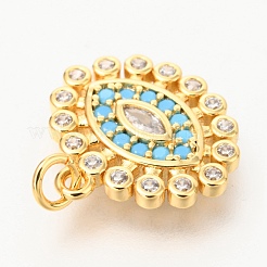 Charms in ottone con micro pavé di zirconi cubici chiari e blu intenso deep&nbsp;X-ZIRC-O036-13G