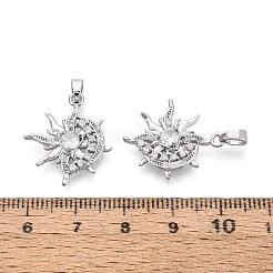 Pendenti in zirconi cubici trasparenti in micro pavè di ottone&nbsp;KK-N259-08P