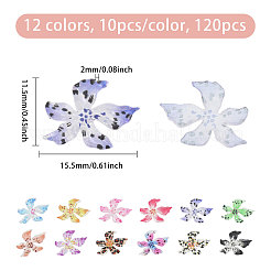 120 Stück 12 Farben Harzblumen-Cabochons&nbsp;MRMJ-CA0001-55