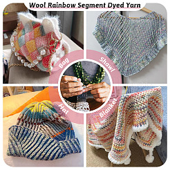1 écheveau de fil teint en segments arc-en-ciel 80 % laine 20 % fibre acrylique&nbsp;OCOR-TA0003-02C