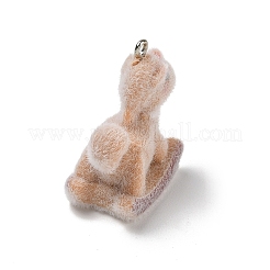 Pendentifs en résine opaque floqués&nbsp;RE-CBAFA24-08