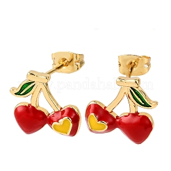 Boucles d'oreilles en laiton avec zircone cubique de micro pave&nbsp;EJEW-D328-01G-01