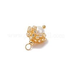20 pz. Cilindro con perline di semi pendenti a forma di fiore&nbsp;PALLOY-MZ00704