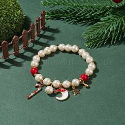 Stretch-Armband aus natürlicher Mashan-Jade und Glasperlen&nbsp;BJEW-TA00143