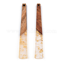 Grands pendentifs en résine translucide et bois de noyer&nbsp;RESI-TAC0017-46-A01