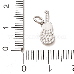 Breloques en acier inoxydable 304 micro pavées de zircones cubiques transparentes&nbsp;CU-CBAB6EC-21P