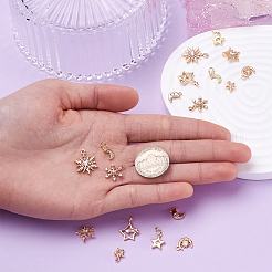 18 Stück 9 Stil Messing Micro Pave Zirkonia Charms&nbsp;KK-CF0001-01