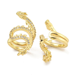 Boucles d'oreilles manchette en laiton zircon cubique micro pavé&nbsp;EJEW-C104-101G