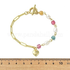 Herz-Charm-Armbänder aus Messing&nbsp;BJEW-JB13613