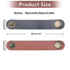 24 Stück Kabelbinder aus PU-Leder in 2 Farben&nbsp;DIY-CA0006-57