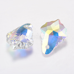 Charms in vetro sfaccettato con strass&nbsp;X-RGLA-F052-001AB