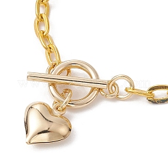 Herz-Charm-Armband aus Legierung mit Kabelketten&nbsp;BJEW-JB10130-02