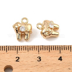 Breloques en laiton avec zircone cubique de micro pave&nbsp;KK-C155-22G