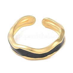 Ionenplattierung (IP) 304 Edelstahl Emaille Manschette Fingerringe&nbsp;RJEW-L107-052G-02