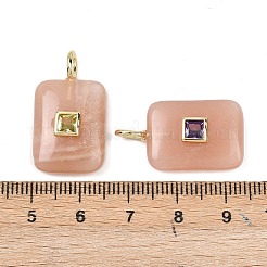 Natürliche Pfirsich Mondstein Anhänger&nbsp;G-K372-04G-03