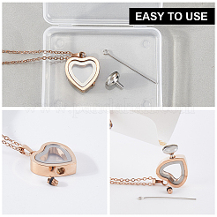 1 pezzo di collana con ciondolo a forma di cuore in acciaio inossidabile per urna portacenere&nbsp;NJEW-CN0001-17RG