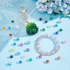 516 Stück 24 Stile Crackle Glasperle&nbsp;GLAA-PH0002-13
