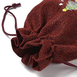 Aufbewahrungsbeutel aus Jutegewebe mit Weihnachtsmotiv&nbsp;ABAG-F010-01B-08