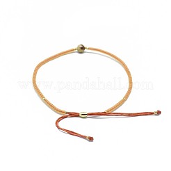 Jaspe natural ajustable pulseras de cuentas trenzadas&nbsp;BJEW-F391-A14