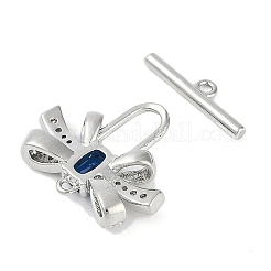 Messing Micro Pave klare Zirkonia Knebelverschlüsse&nbsp;KK-K391-20P