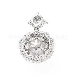 Placage de rack écologique pendentifs en zircone cubique micro pave en laiton&nbsp;KK-F843-14P