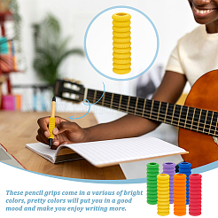 60 pieza de agarres de lápiz de plástico de 6 colores para niños&nbsp;AJEW-GA0006-56