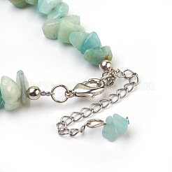 Bracelets de cheville en perles d'amazonite à fleurs naturelles&nbsp;AJEW-AN00229-08