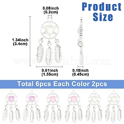 6 Stück 3 Farben Rack-Plating-Legierung Strass-Anhänger&nbsp;FIND-YW0011-72